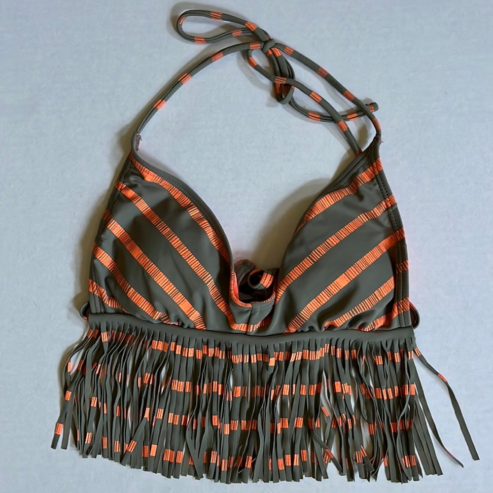 Fringe bathing suit top